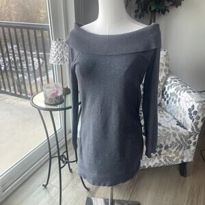 BCBG Maxazaria Gray Sweater Tunic Sz L